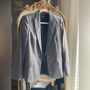 Lafayette 148 New York Single Button Stretch Wool Microcheck Blazer